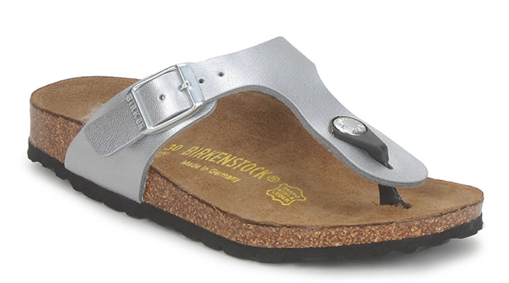 Birkenstock Gizeh Birko Flor Silver UK 4.5 EUR 37 (43851)