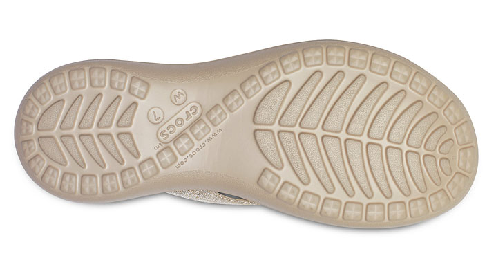 Crocs Womens Capri Shimmer Flip Cobblestone UK 8 EUR 41-42 US W10 (205143-2V3)