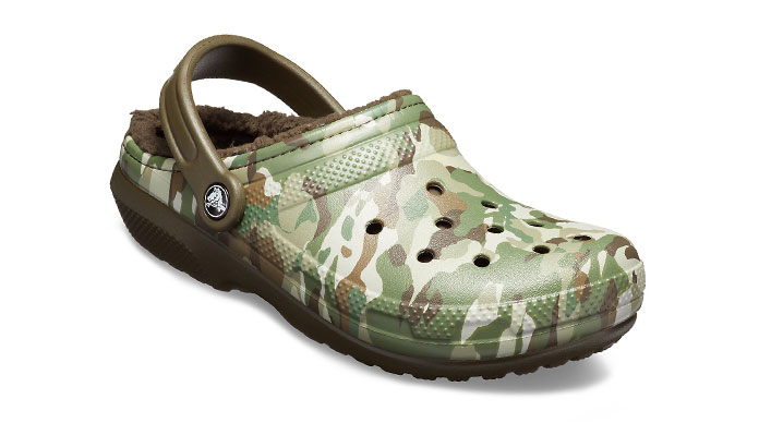 camo crocs lined