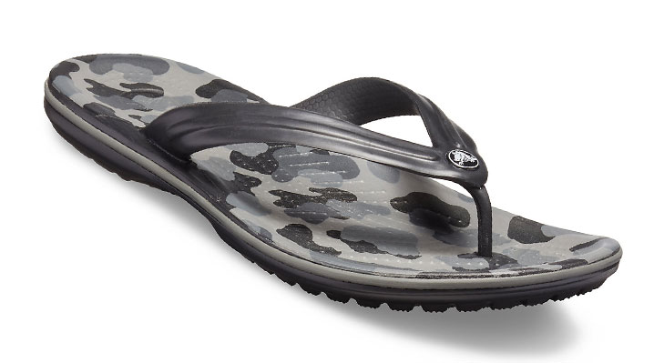 Crocs Crocband Seasonal Graphic Flip Slate Grey/Black UK 12 EUR 48-49 US M13 (205584-0DY)