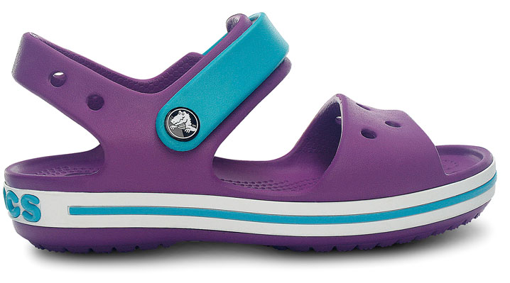 Crocs Kids Crocband Sandal Dahlia/Aqua UK 11 EUR 28-29 US C11 (12856-52H)