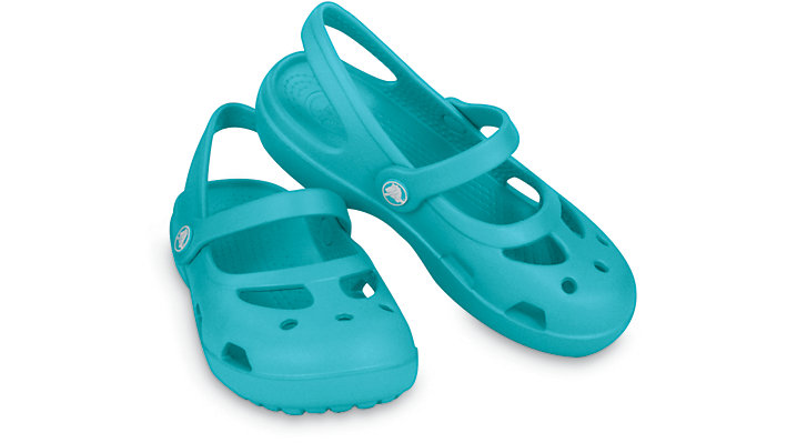 Crocs Kids Girls Shayna Aqua UK 1 EUR 32-33 US J1 (11372-449)