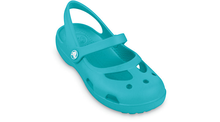 Crocs Kids Girls Shayna Aqua UK 1 EUR 32-33 US J1 (11372-449)