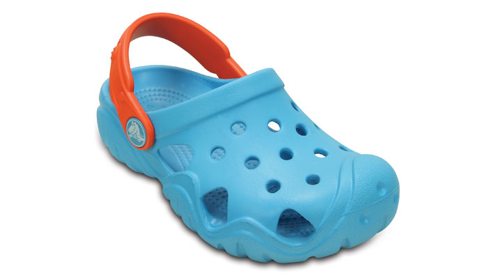 Crocs Kids Swiftwater Clog Electric Blue/Tangerine UK 1 EUR 32-33 US J1 (202607-4GQ)