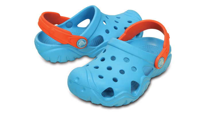 Crocs Kids Swiftwater Clog Electric Blue/Tangerine UK 1 EUR 32-33 US J1 (202607-4GQ)
