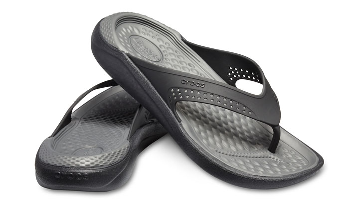 Crocs LiteRide Flip Black Slate Grey UK 7 8 EUR 41 42 US M8 W10 205182 0DD