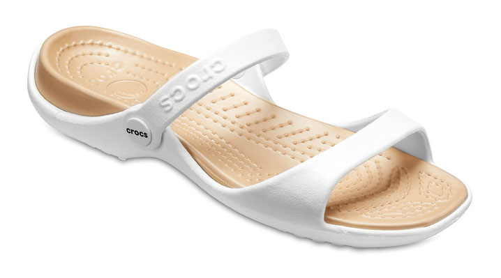 Crocs Womens Cleo Sandal Oyster/Gold UK 7 EUR 39-40 US W9 (10043-13S)
