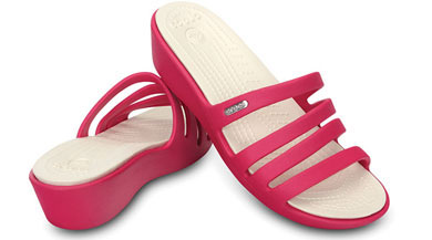 Crocs Womens Rhonda Wedge Sandal Raspberry/Oyster UK 9 EUR 42-43 US W11 (14706-48T)