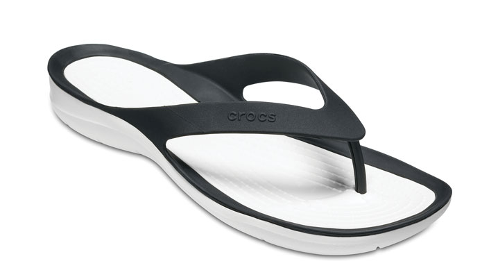 Crocs Womens Swiftwater Flip Black/White UK 7 EUR 39-40 US W9 (204974-066)