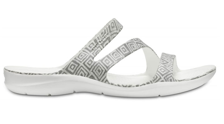 Crocs Womens Swiftwater Graphic Sandal Grey Diamond/White UK 4 EUR 36-37 US W6 (204461-0DS)