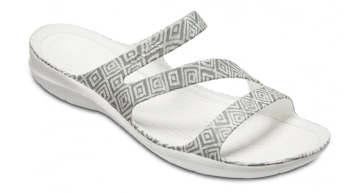 Crocs Womens Swiftwater Graphic Sandal Grey Diamond/White UK 9 EUR 42-43 US W11 (204461-0DS)