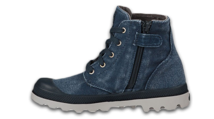 Palladium Kids Pampa Hi Zipper Navy/Metal UK 10 EUR 28 (53196-418-M)